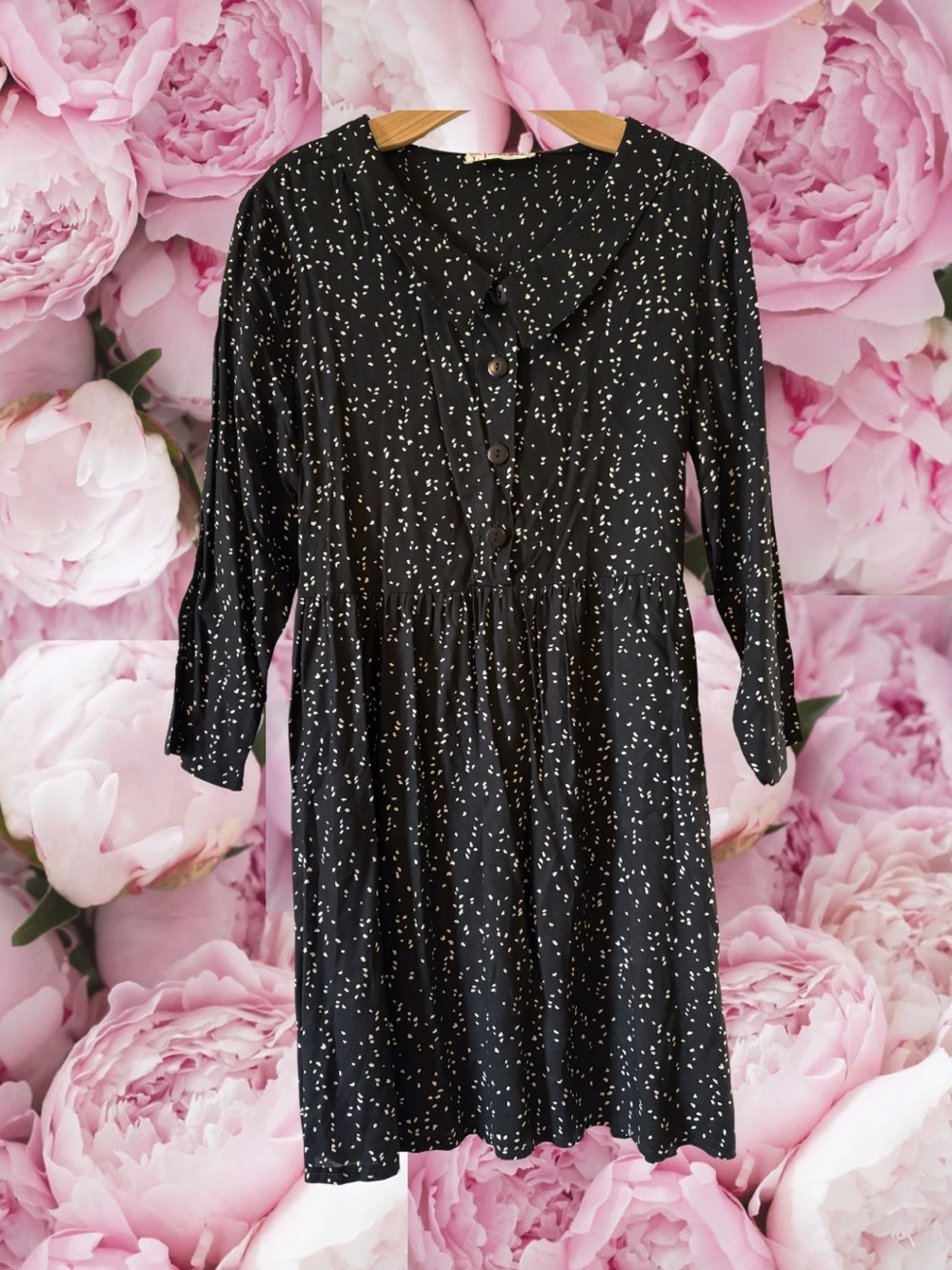 Ditsy Polka Dot Collared Button Dress Whimsygoth